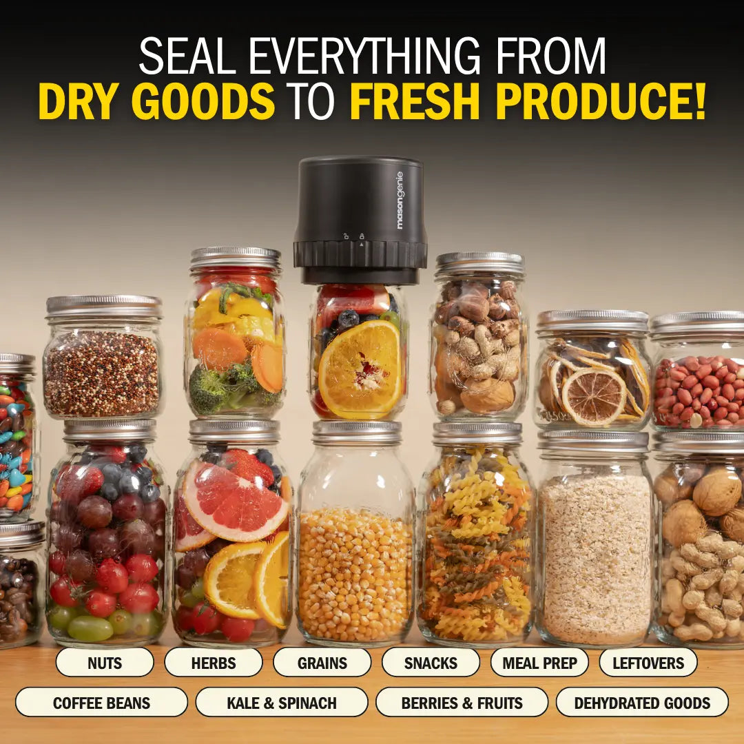Mason jar vacuum sealer with adapter attachments