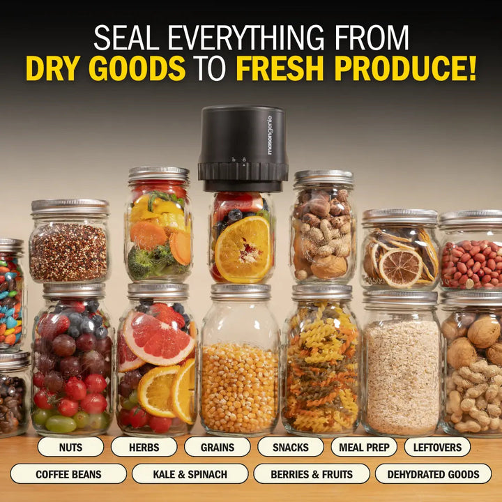 Mason jar vacuum sealer with adapter attachments