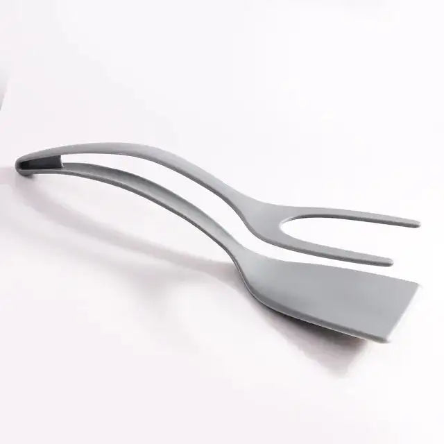 Grey variant of the 2-in-1 spatula and tongs tool