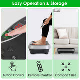 Vibration plate in use with resistance bands held overhead