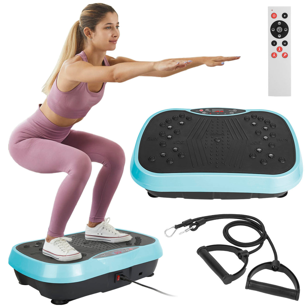 Resistance band attachments for the vibration machine