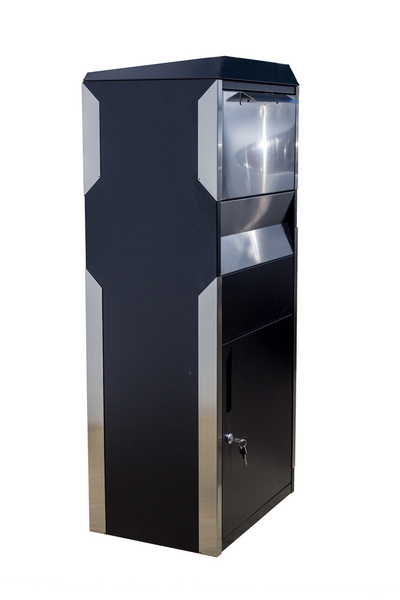 Winfield Locking Parcel Drop Box, Black and Stainless Steel