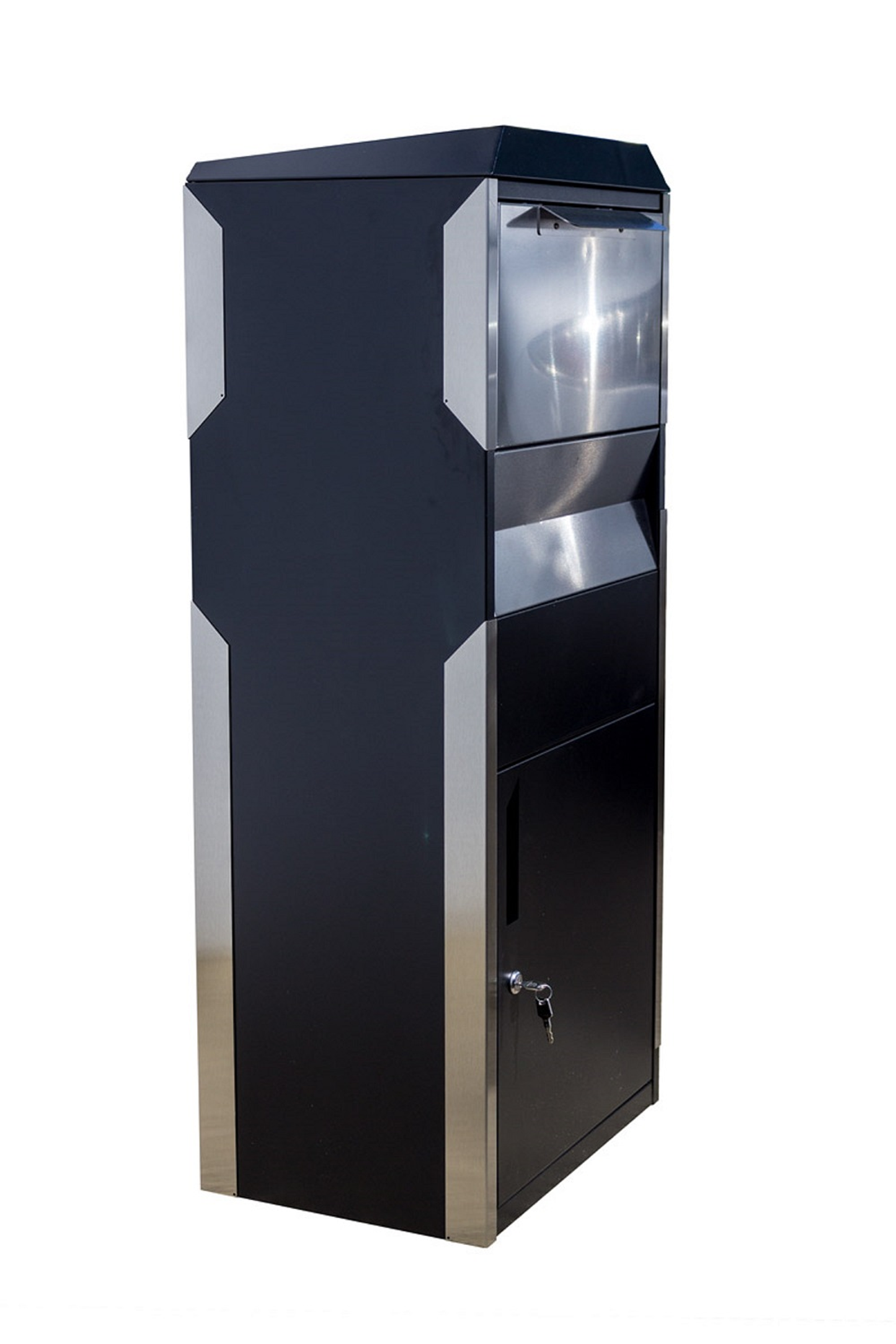 Winfield Locking Parcel Drop Box, Black and Stainless Steel