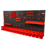Wall-mounted 30-bin tool organizer with small parts bins