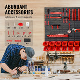 30-bin organizer panel with hooks for additional tools