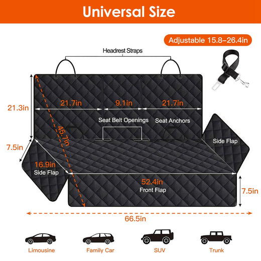 Waterproof Dog Car Seat Protector front view