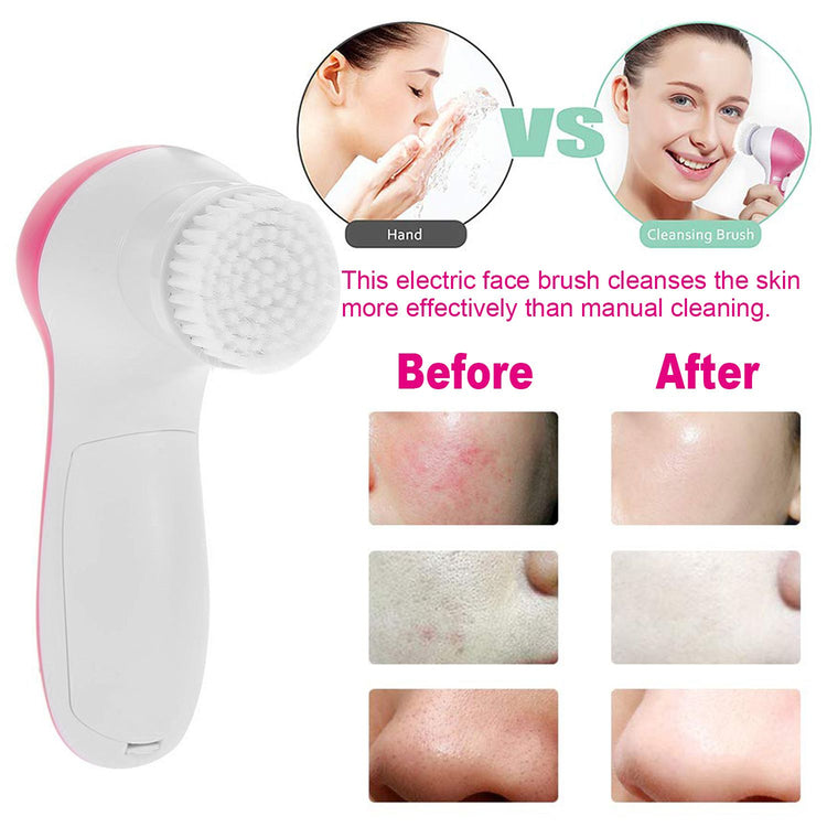Waterproof Facial Cleansing Brush in-use on face