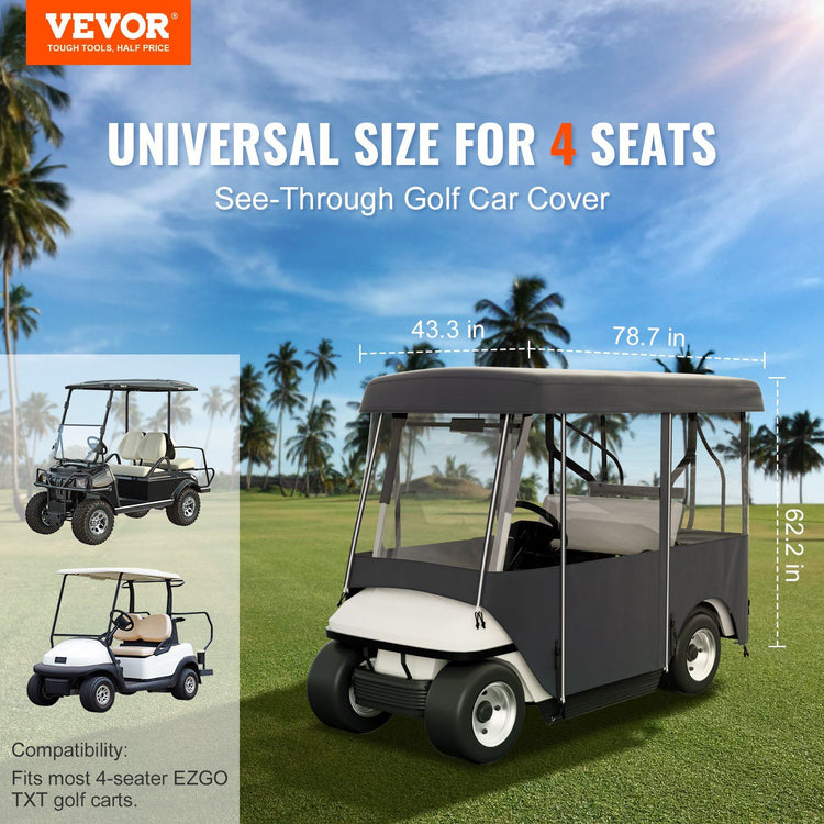 Waterproof Golf Cart Cover with Windows2