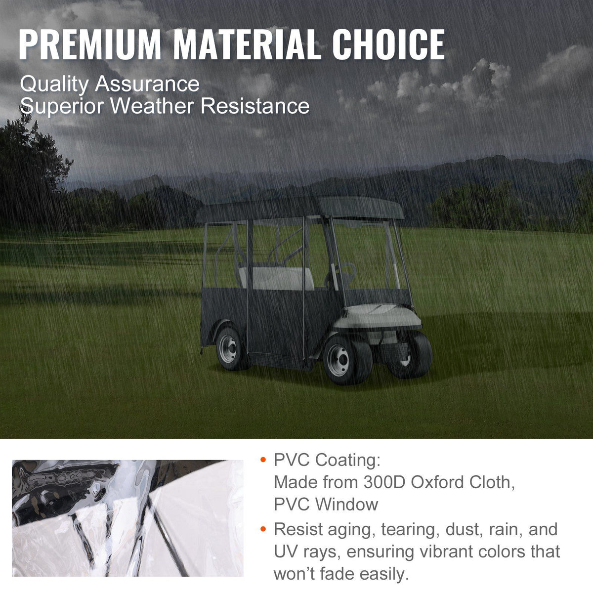 Waterproof Golf Cart Cover with Windows3
