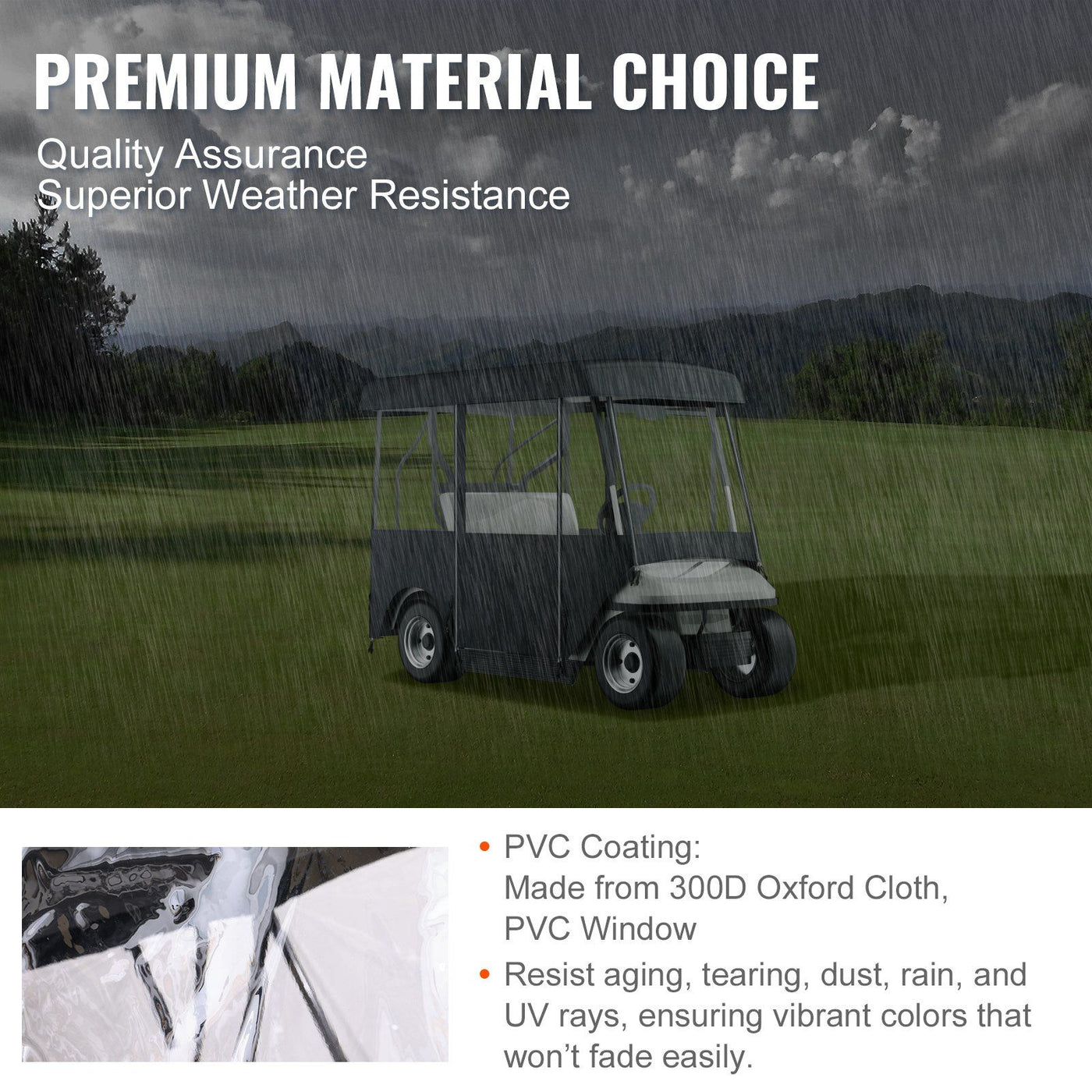 Waterproof Golf Cart Cover with Windows3
