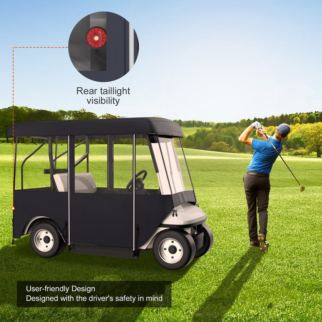 Waterproof Golf Cart Cover with Windows4