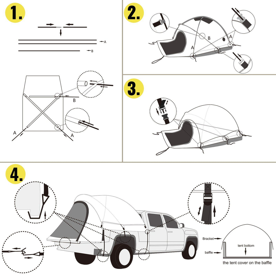Waterproof Truck Bed Tent 5ft3