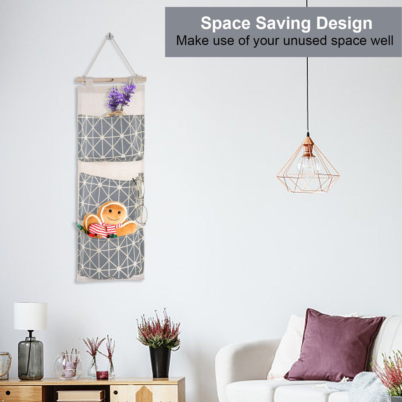 Waterproof Wall-Mounted Storage Bag Organizer side angle