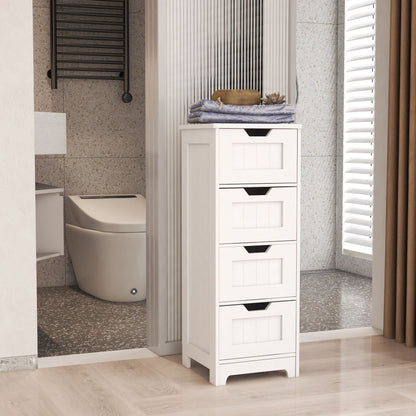 White Freestanding Storage Cabinet Drawers main view