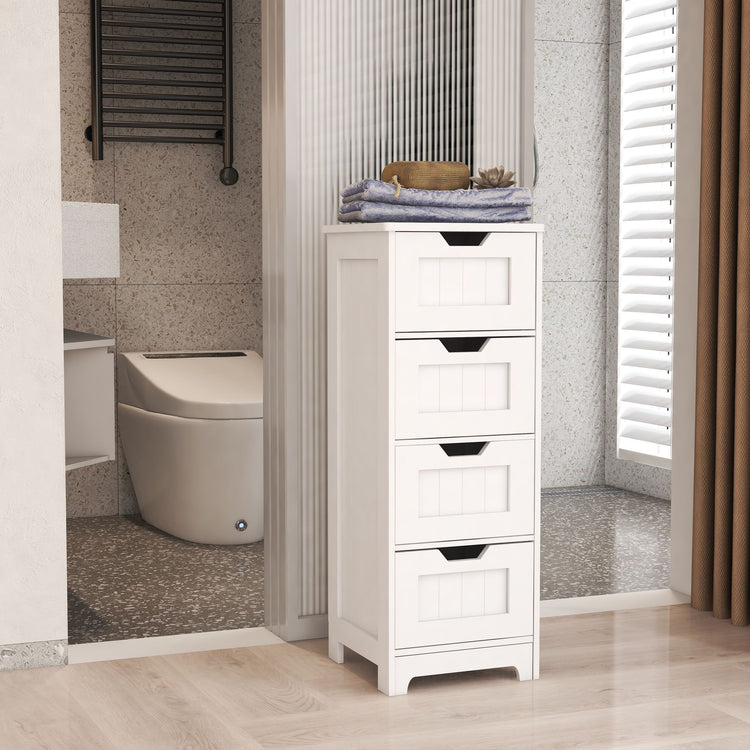 White Freestanding Storage Cabinet Drawers main view