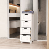 White Freestanding Storage Cabinet Drawers side angle