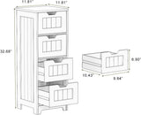 White Freestanding Storage Cabinet Drawers feature detail