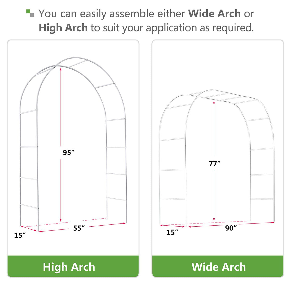 White Metal Garden Arch Trellis3