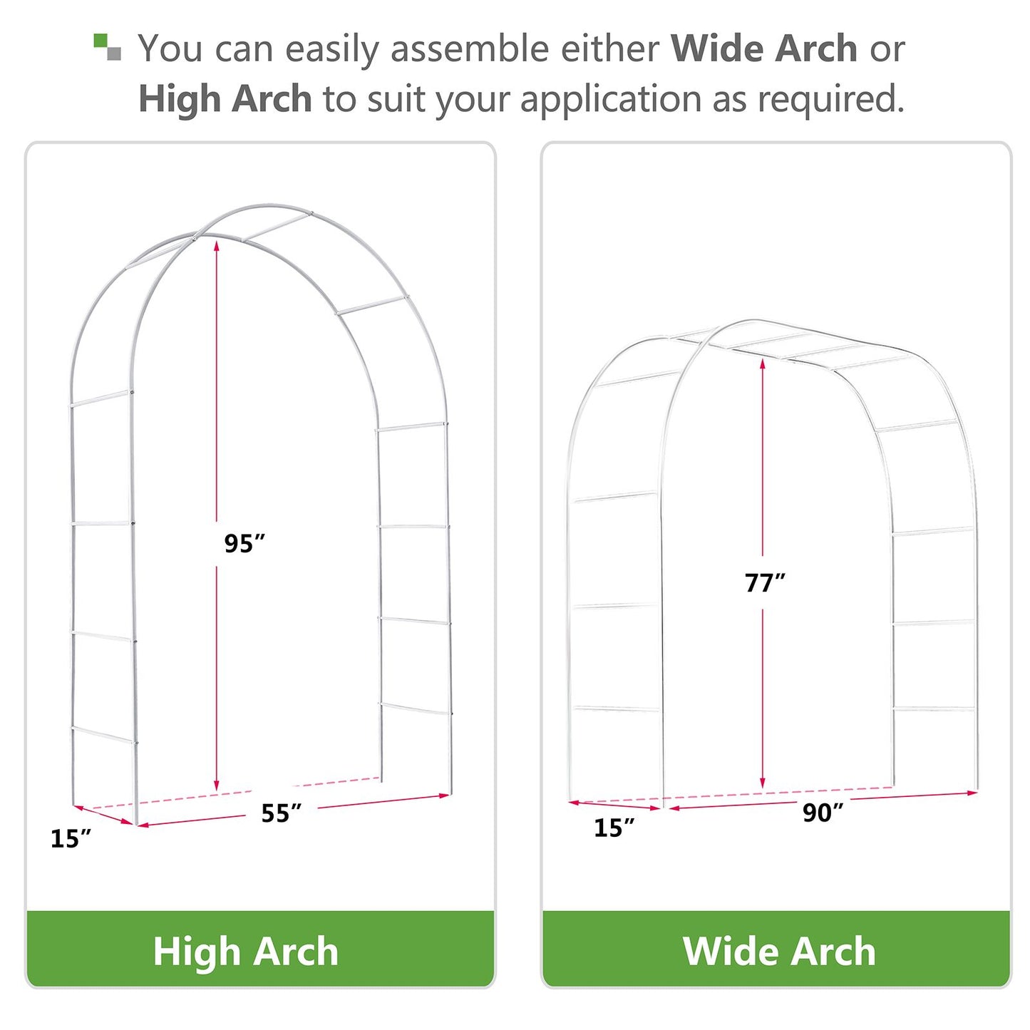 White Metal Garden Arch Trellis3