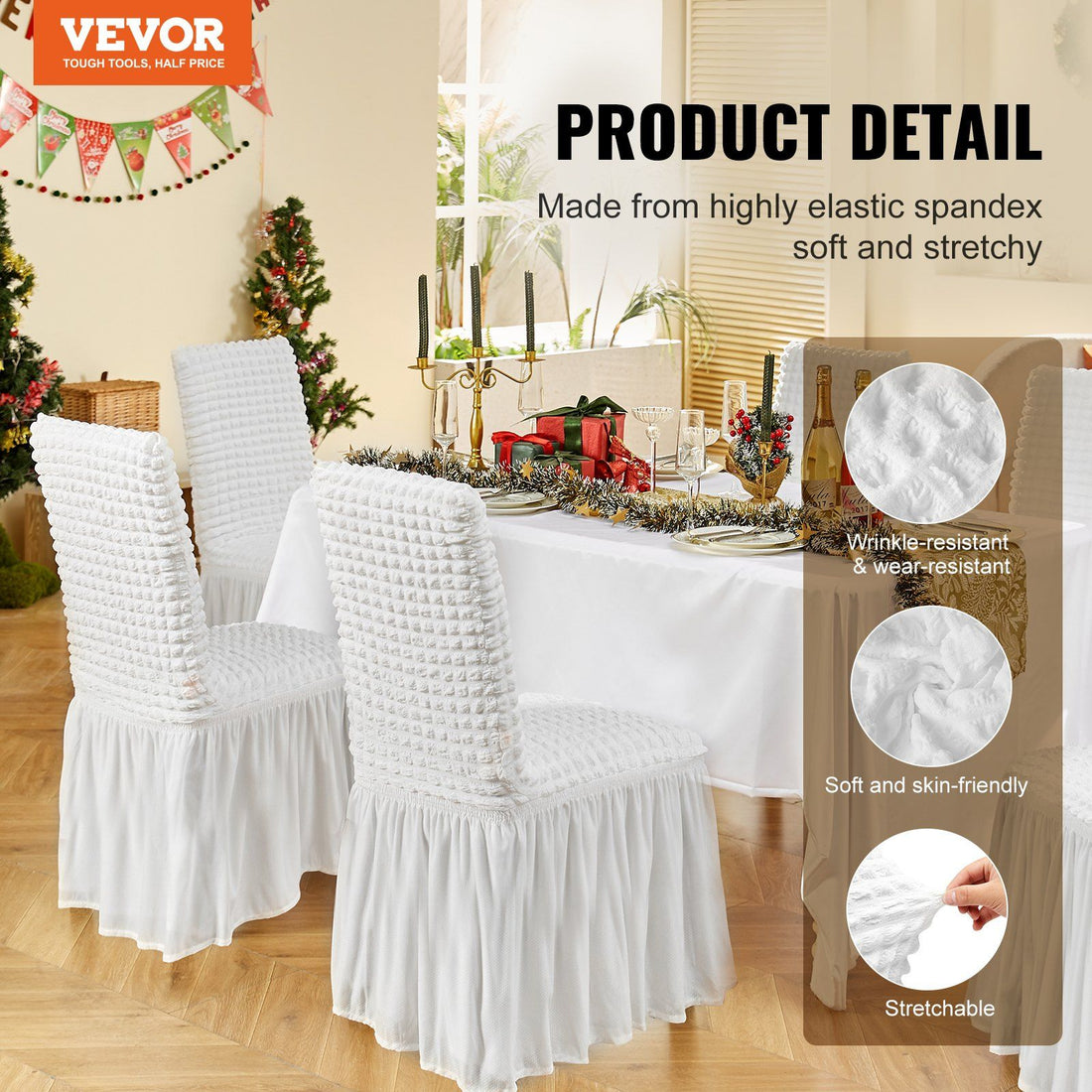 white spandex folding chair covers on rental folding chairs at a banquet