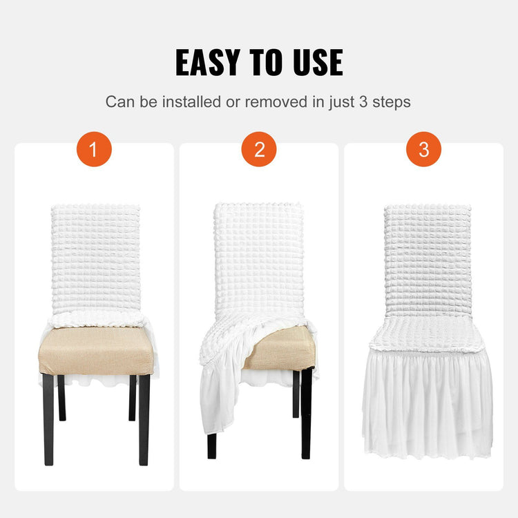 white spandex folding chair covers in a conference setup
