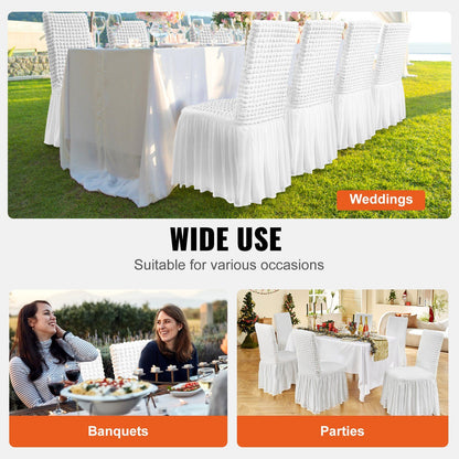 white spandex folding chair covers four-pack laid flat for packing
