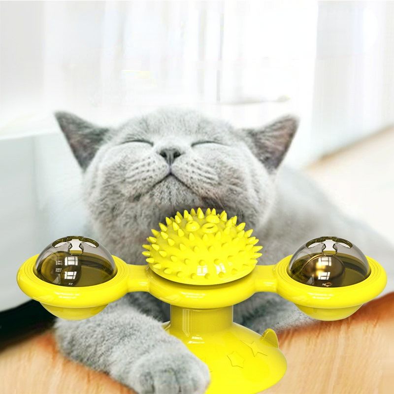 Windmill cat toy suction cup base detail