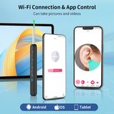 Wireless ear cleaner with phone showing live camera view