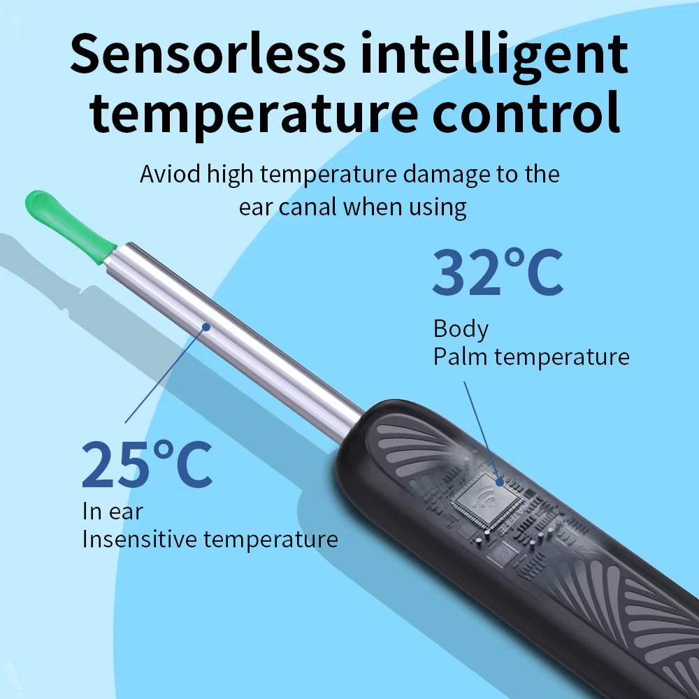Otoscope camera in use for at-home ear cleaning
