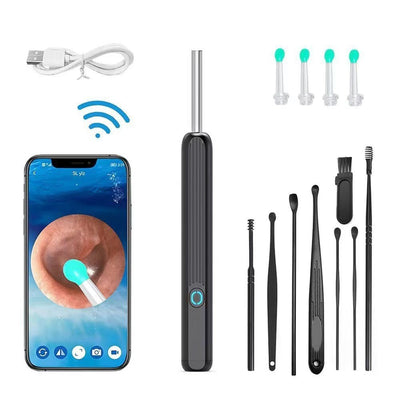 Wireless HD ear endoscope camera with LED light
