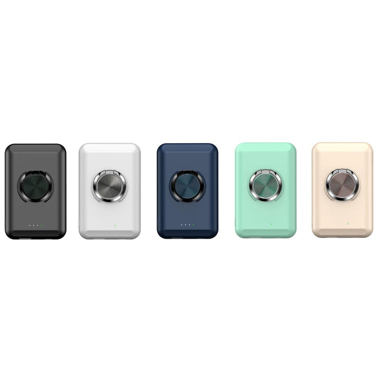 Wireless magnetic charger power bank in teal