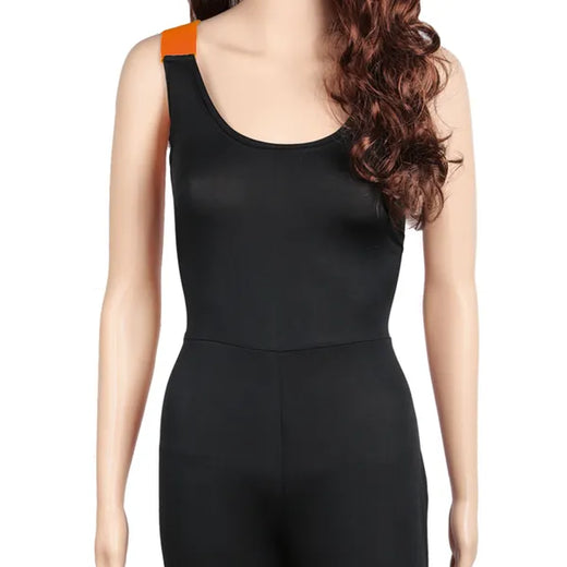 Yoga jumpsuit pink color front view