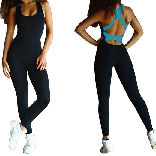 Yoga jumpsuit orange color full body view