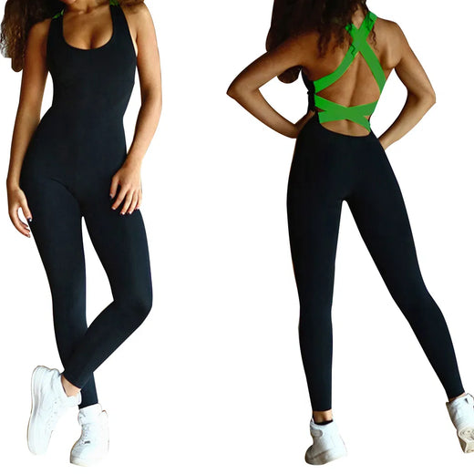 Yoga jumpsuit close-up of stretch fabric