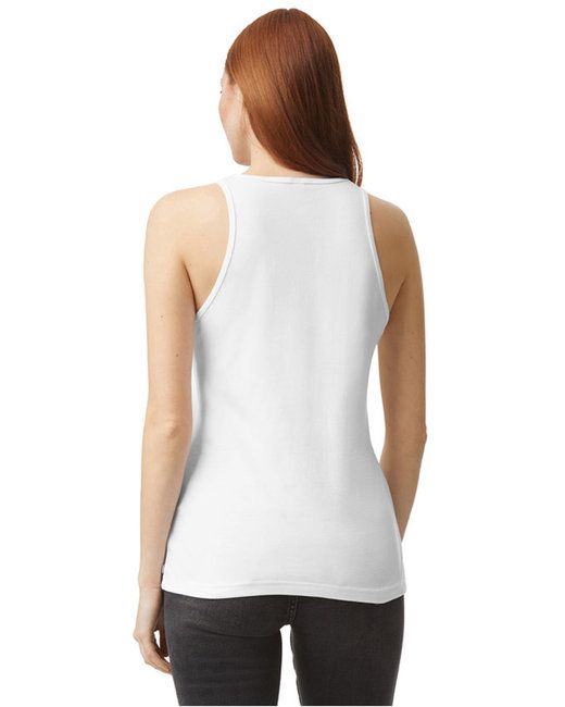 CVC racerback tank top side view showing armhole cut