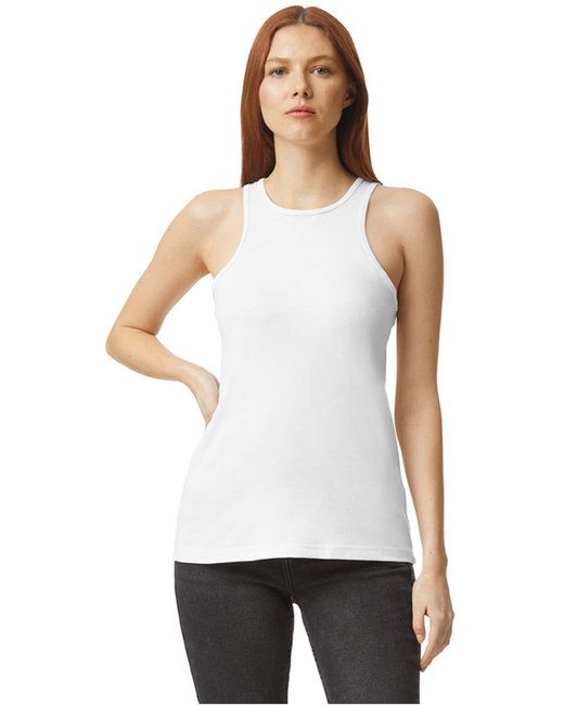 CVC racerback tank top back view showing open shoulder cut