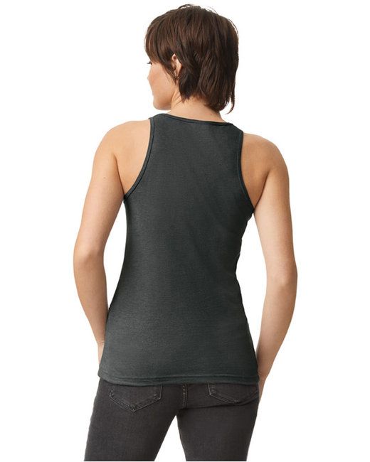 Racerback tank top styled with jeans