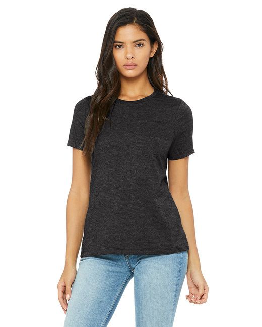 Women's heather short sleeve T-shirt in dark grey