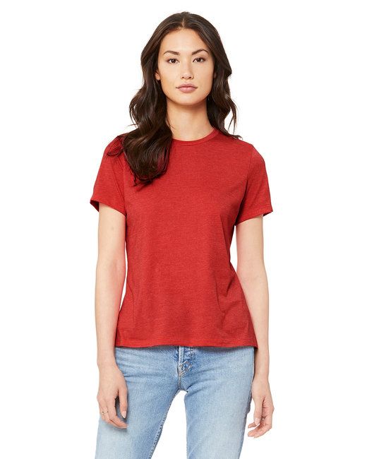 Heather T-shirt collar close-up
