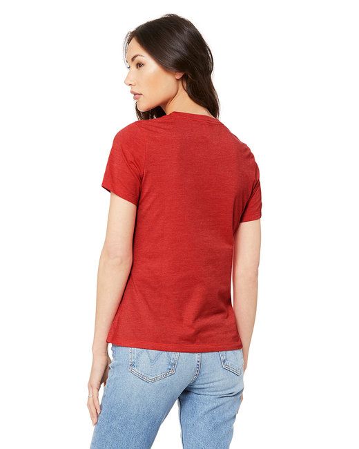 Women's heather tee flat lay