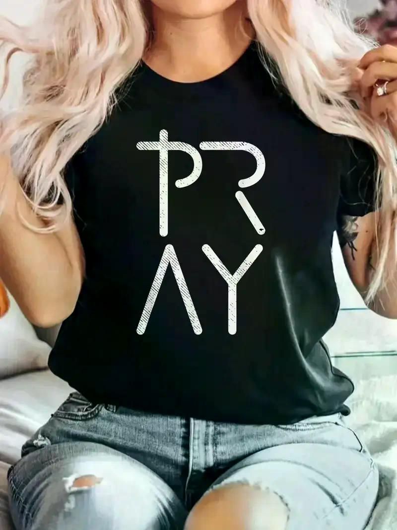 Faith T-shirt flat lay on light background