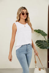 Women's solid sleeveless tank top front view
