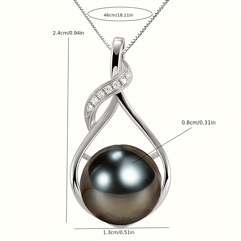Handmade black pearl necklace on display, gift-ready