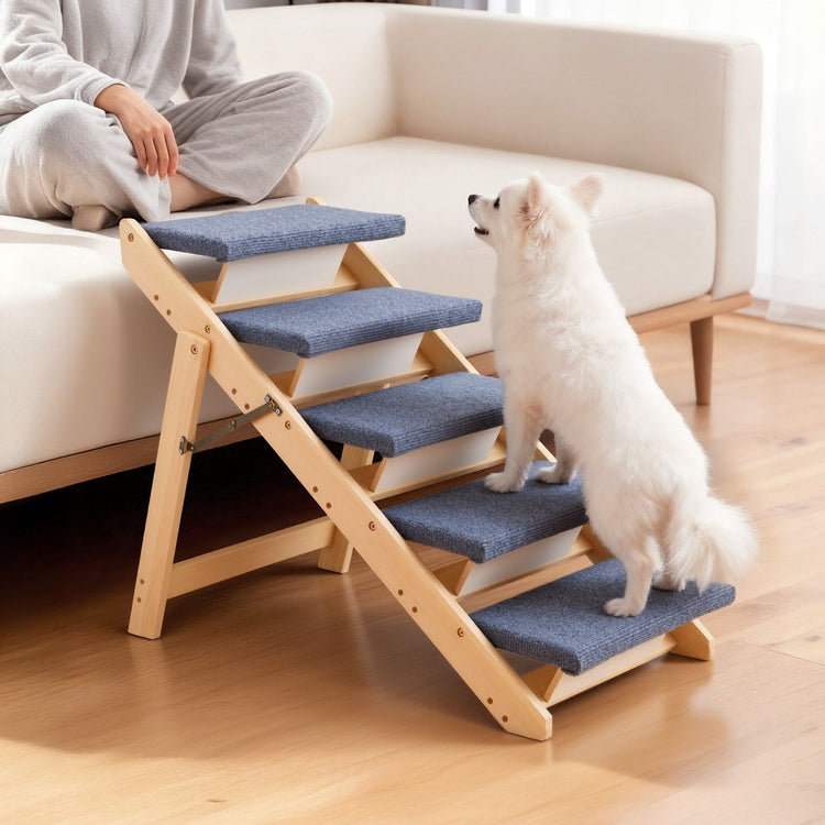 Wood Pet Stairs 5-Step Foldable 4