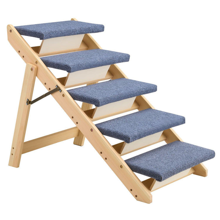 Wood Pet Stairs 5-Step Foldable 7