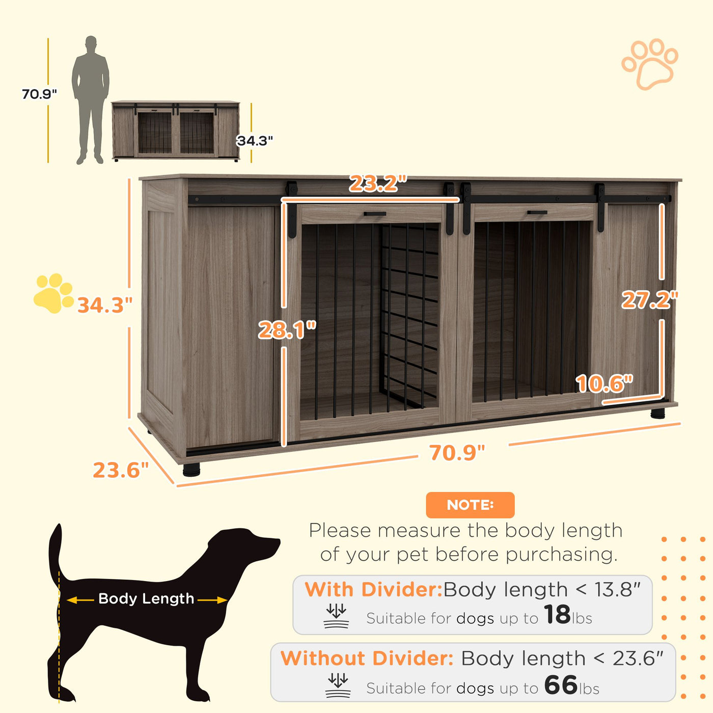 Wooden dog kennel arched entry detail