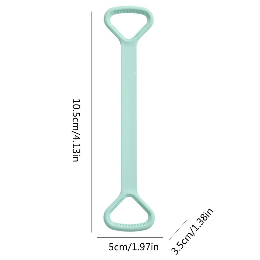 Mint yoga band shown with handle and length dimensions