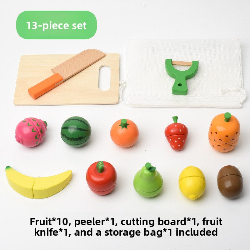 Wooden Magnetic Food Cutting Play Set for Kids