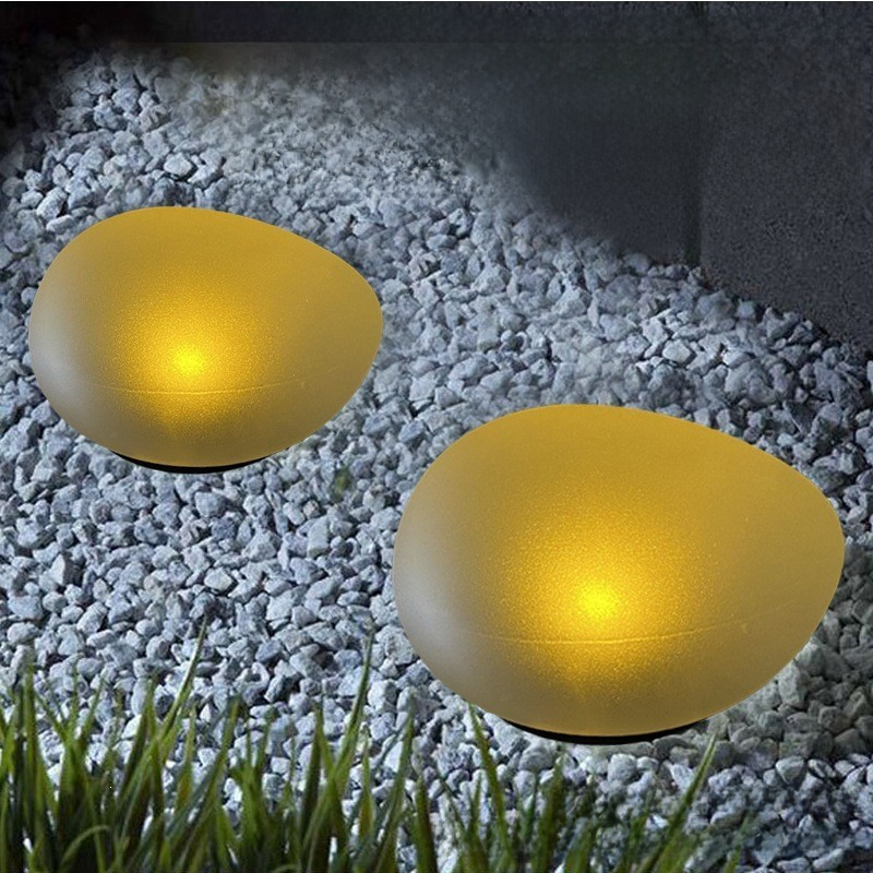Solar-Powered Pebble Stone Garden Lights