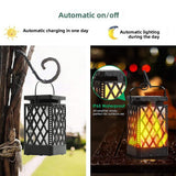 Solar Powered Outdoor Flame Effect LED Lantern